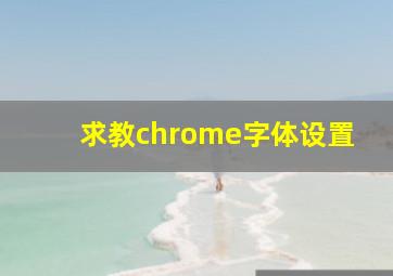 求教chrome字体设置