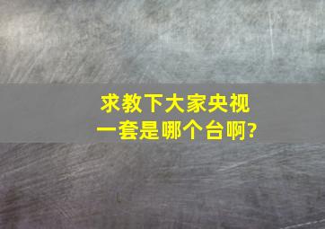 求教下大家,央视一套是哪个台啊?