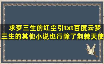 求梦三生的《红尘引》txt百度云梦三生的其他小说也行(除了荆棘天使