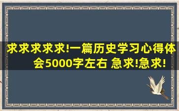 求求求求求!一篇历史学习心得体会5000字左右 急求!急求!!急求!