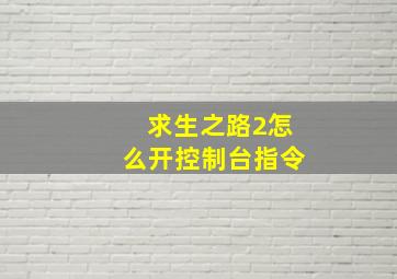 求生之路2怎么开控制台指令