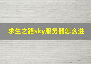 求生之路sky服务器怎么进