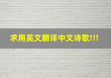 求用英文翻译中文诗歌!!!