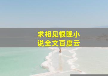 求相见恨晚小说全文百度云