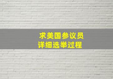 求美国参议员详细选举过程, 