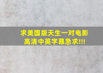 求美国版《天生一对》电影高清中英字幕急求!!!
