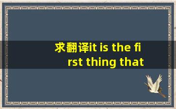 求翻译it is the first thing that came up