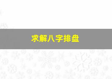 求解八字排盘