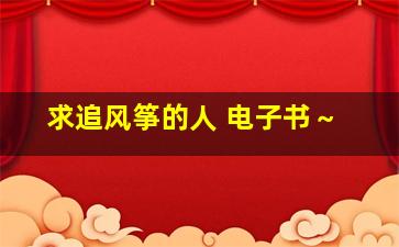 求追风筝的人 电子书～