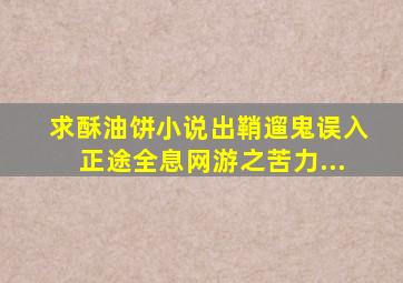 求酥油饼小说《出鞘》《遛鬼》《误入正途》《全息网游之苦力》《...