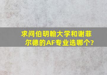 求问伯明翰大学和谢菲尔德的AF专业选哪个?