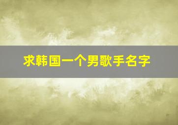 求韩国一个男歌手名字