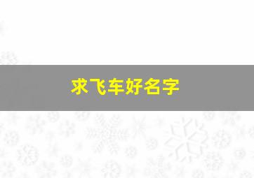 求飞车好名字