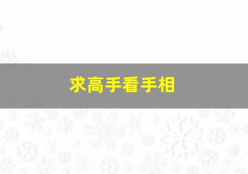 求高手看手相