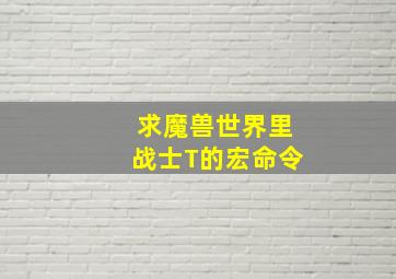 求魔兽世界里战士T的宏命令