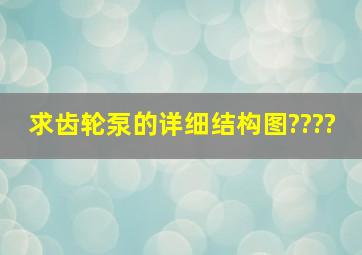 求齿轮泵的详细结构图????