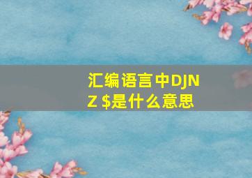 汇编语言中DJNZ ,$是什么意思。