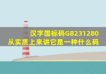 汉字国标码GB231280,从实质上来讲,它是一种什么码 