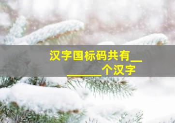 汉字国标码共有________个汉字。