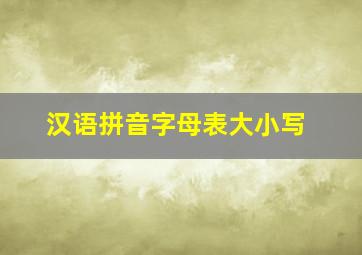 汉语拼音字母表大小写