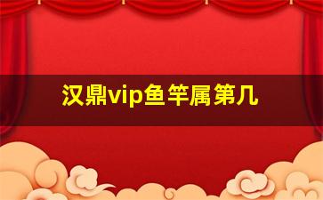 汉鼎vip鱼竿属第几 