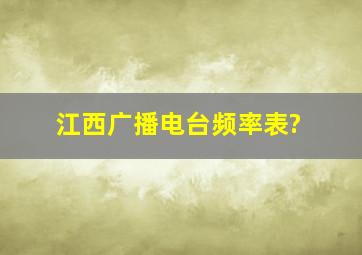 江西广播电台频率表?