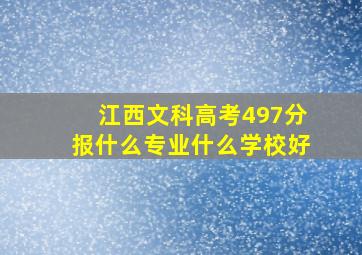 江西文科高考497分报什么专业,什么学校好