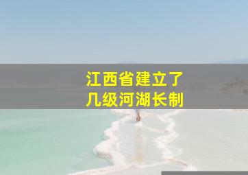 江西省建立了几级河湖长制