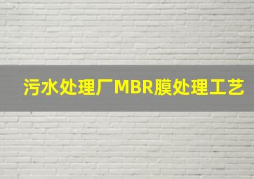 污水处理厂MBR膜处理工艺