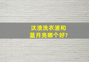 汰渍洗衣液和蓝月亮哪个好?