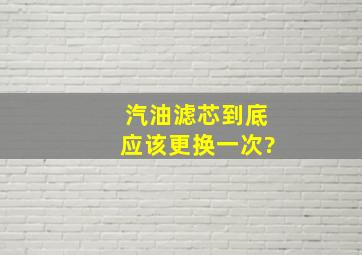 汽油滤芯到底应该更换一次?