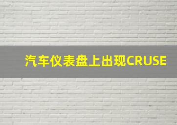 汽车仪表盘上出现CRUSE