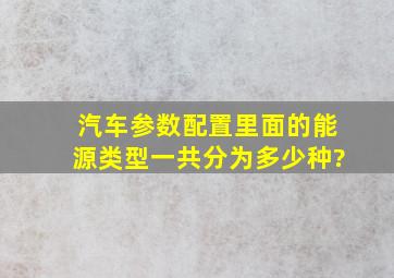 汽车参数配置里面的能源类型一共分为多少种?