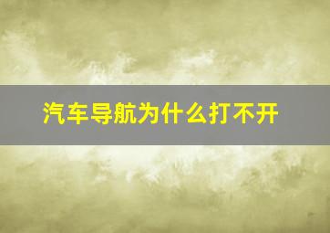 汽车导航为什么打不开(