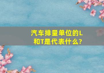 汽车排量单位的L和T是代表什么?