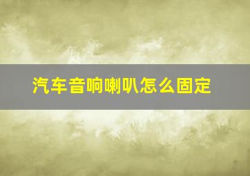 汽车音响喇叭怎么固定