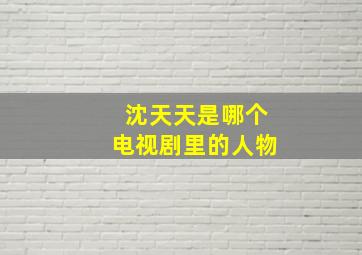 沈天天是哪个电视剧里的人物