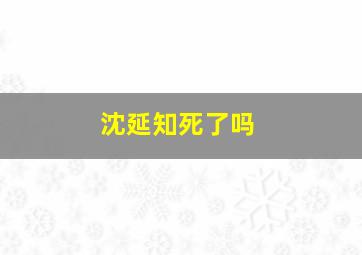 沈延知死了吗