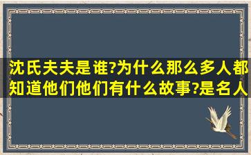 沈氏夫夫是谁?为什么那么多人都知道他们,他们有什么故事?是名人吗