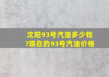 沈阳93号汽油多少钱?现在的93号汽油价格