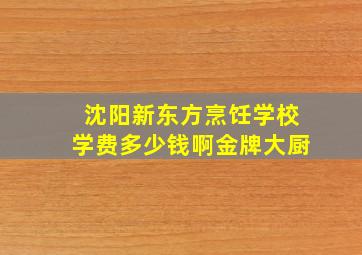 沈阳新东方烹饪学校学费多少钱啊,金牌大厨