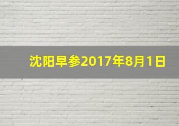 沈阳早参(2017年8月1日)