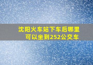 沈阳火车站下车后,哪里可以坐到252公交车