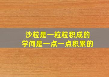 沙粒是一粒粒积成的,学问是一点一点积累的