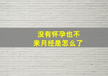 没有怀孕,也不来月经,是怎么了