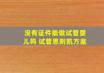 没有证件能做试管婴儿吗 试管思则凯方案