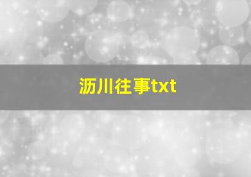 沥川往事txt