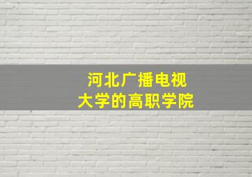 河北广播电视大学的高职学院