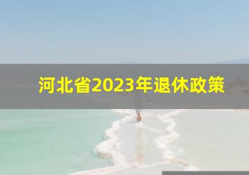 河北省2023年退休政策
