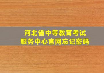 河北省中等教育考试服务中心官网忘记密码